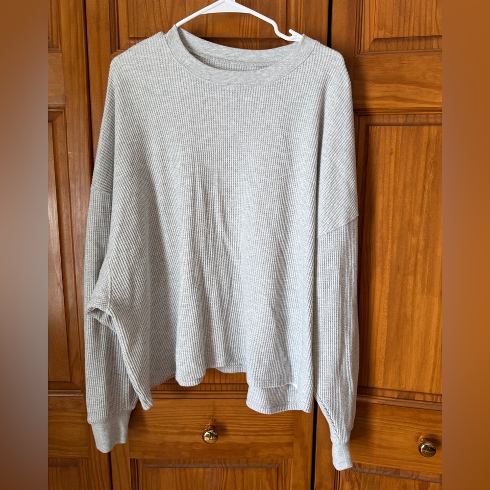 Abercrombie & Fitch Gray Oversized Waffle Tee